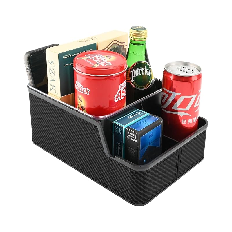 Organizador para Console Central e Entre Bancos Jinpinzhi com Porta-Copos e Compartimentos Preto - 1 unidade