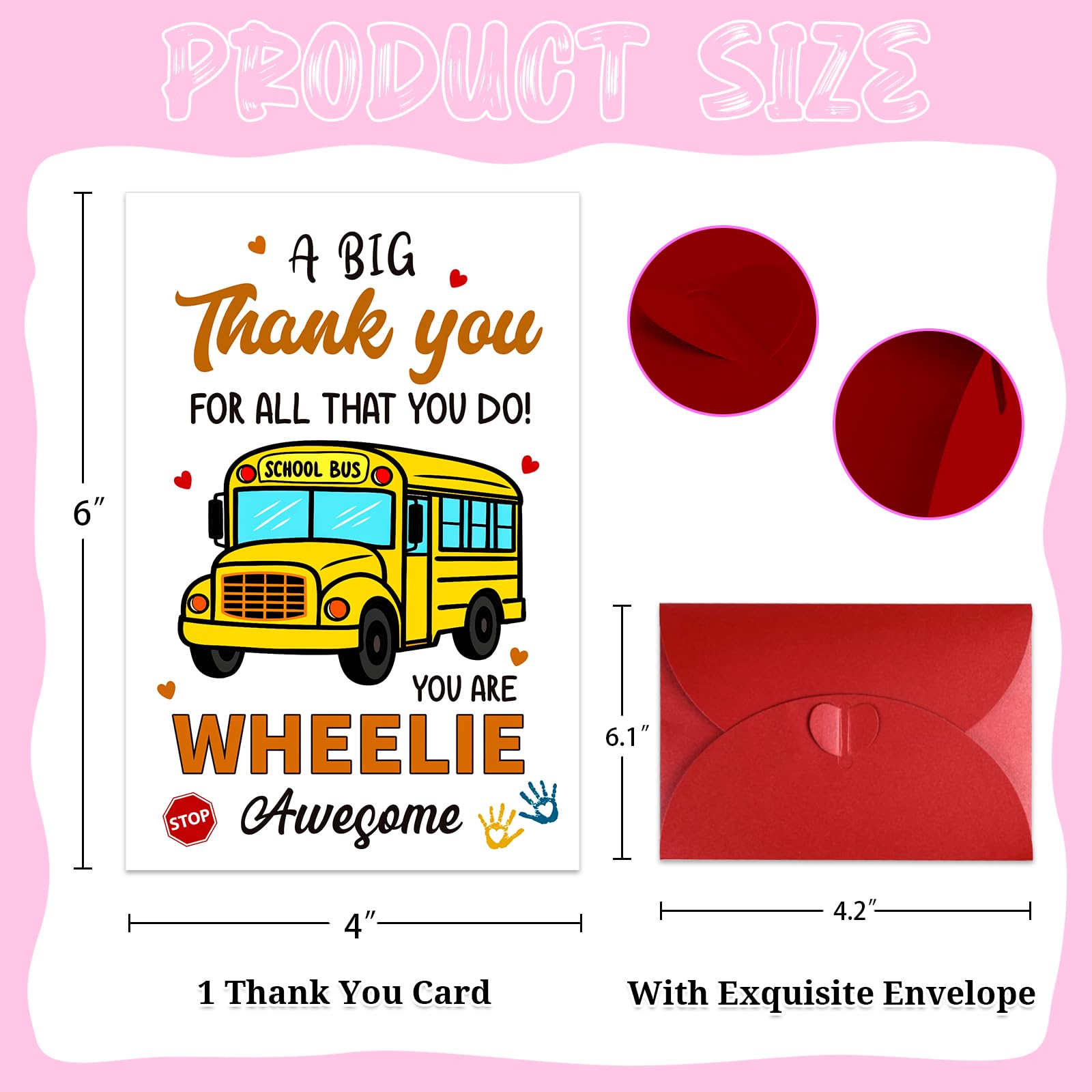 School Bus Driver Thank You Card - Appreciation Gifts for Bus Drivers, End of Year & Retirement Gifts for Men Women, Ideal for School Bus Driver Appreciation Week