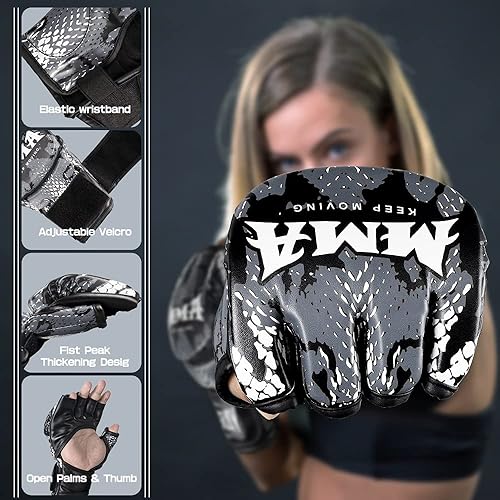 Miniatura 3 de Punch Bag Training Gloves, LangRay MMA Grappling Gloves for Sparring Martial Arts Boxing Training for Adults and Kids