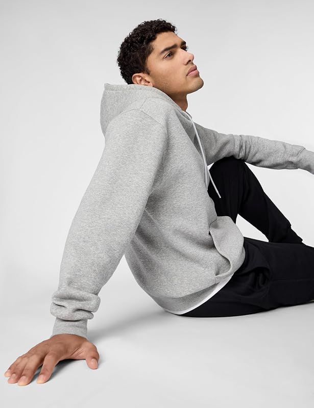 Nike Men's Club Pullover Fleece Hoodie, Dark Grey Heather/Light Smoke Grey/White, Large image 6