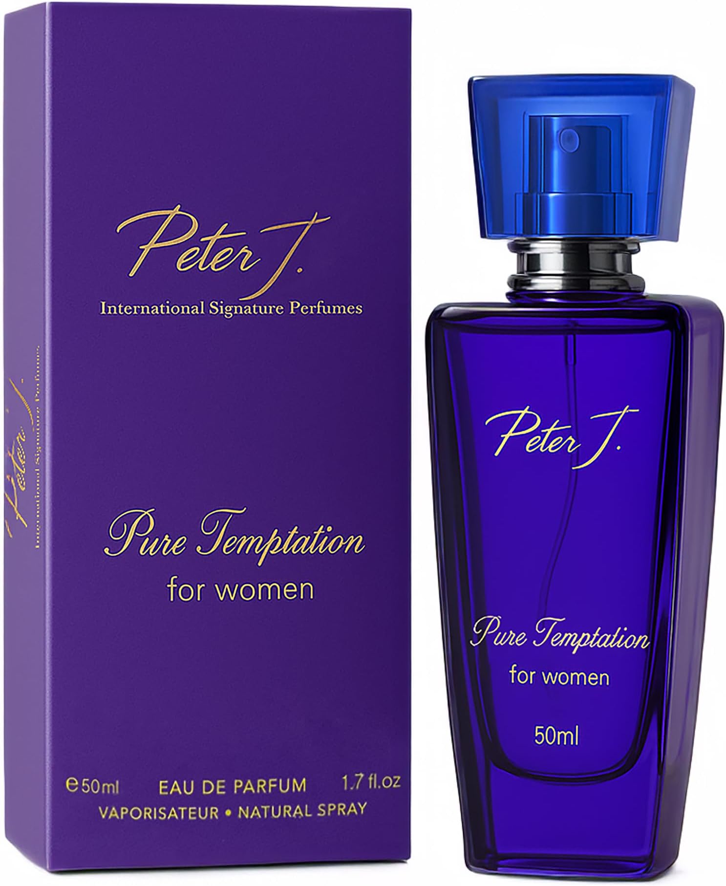 Peter J Pure Temptation Eau De Parfum 50ml | Long Lasting Luxury Perfume for Women | Sensual Floral & Spicy Scent with Jasmine, Rose, Black Pepper & Vanilla | Elegant Gift Perfume
