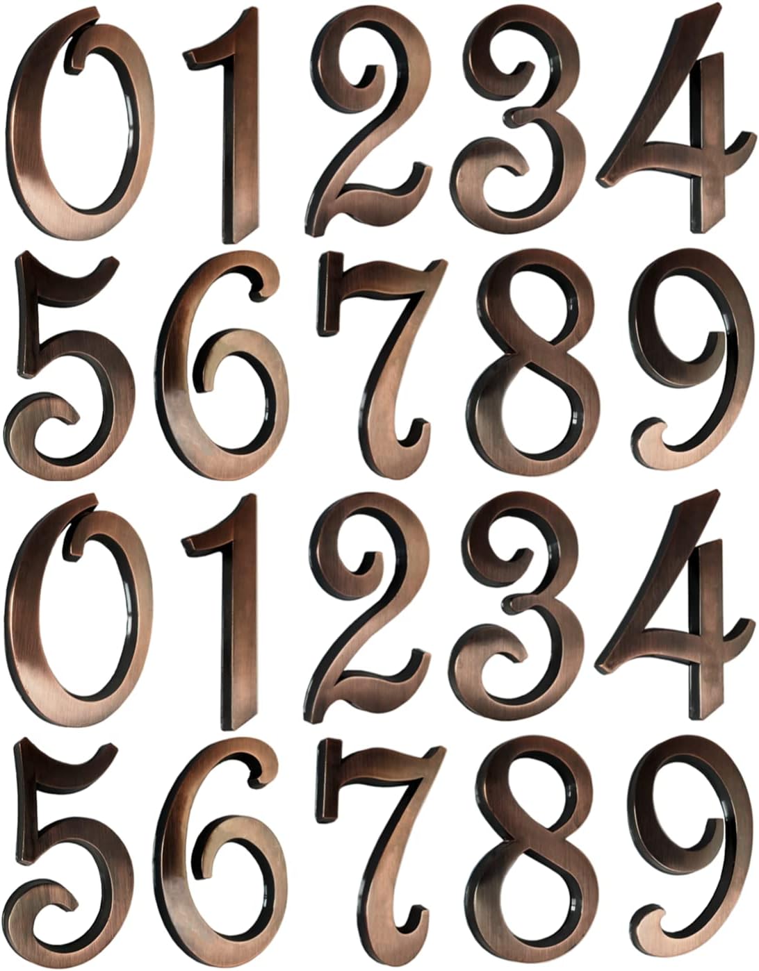 Waterproof House Mailbox Numbers 3 Inch Door Number Address Sign Stickers for Apartment Hotel Office Home Yard Outside or Business Decoration Project. (Copper)