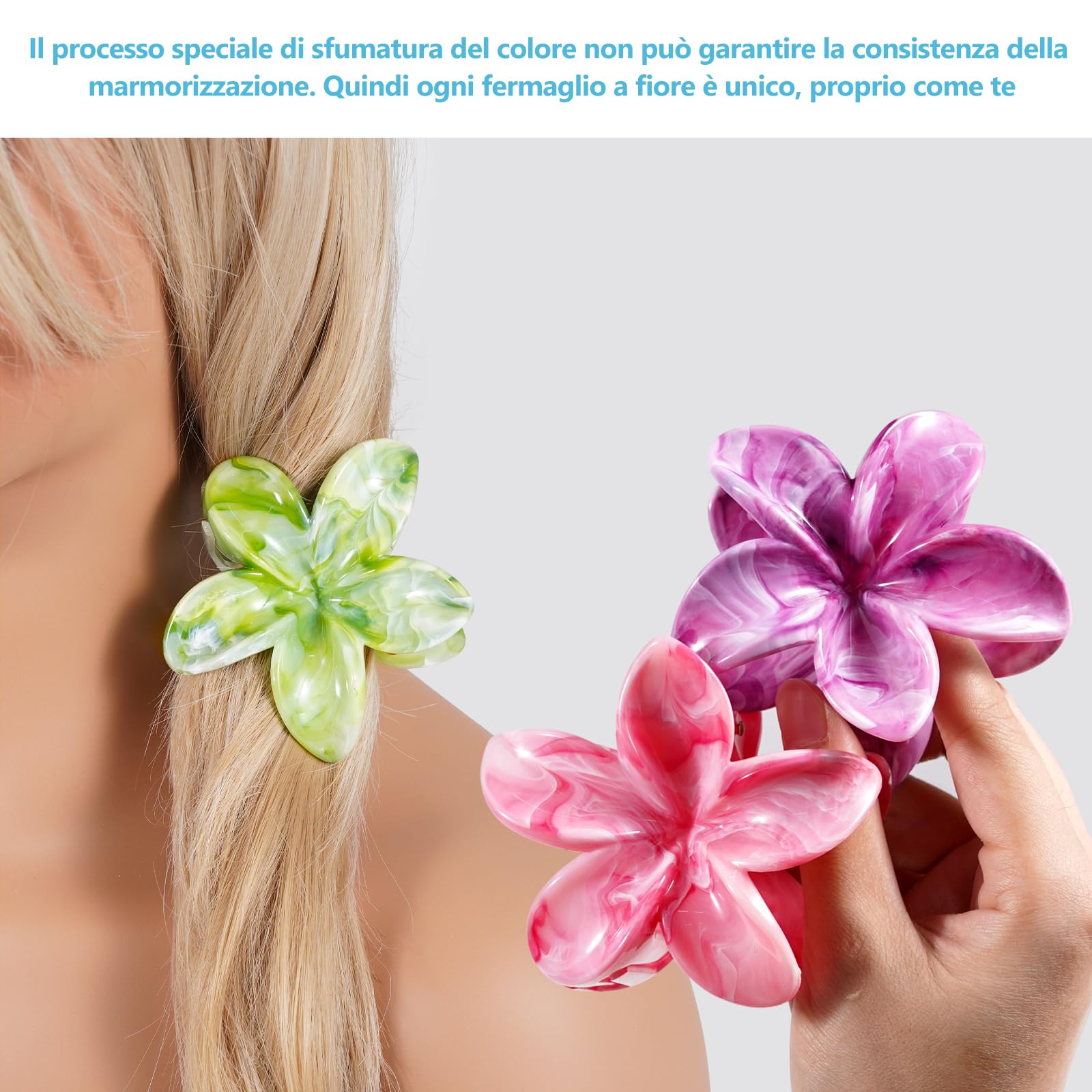 Pinzas Pelo Mujer Flor para Cabello Fino y Grueso, Accesorios Peinar
