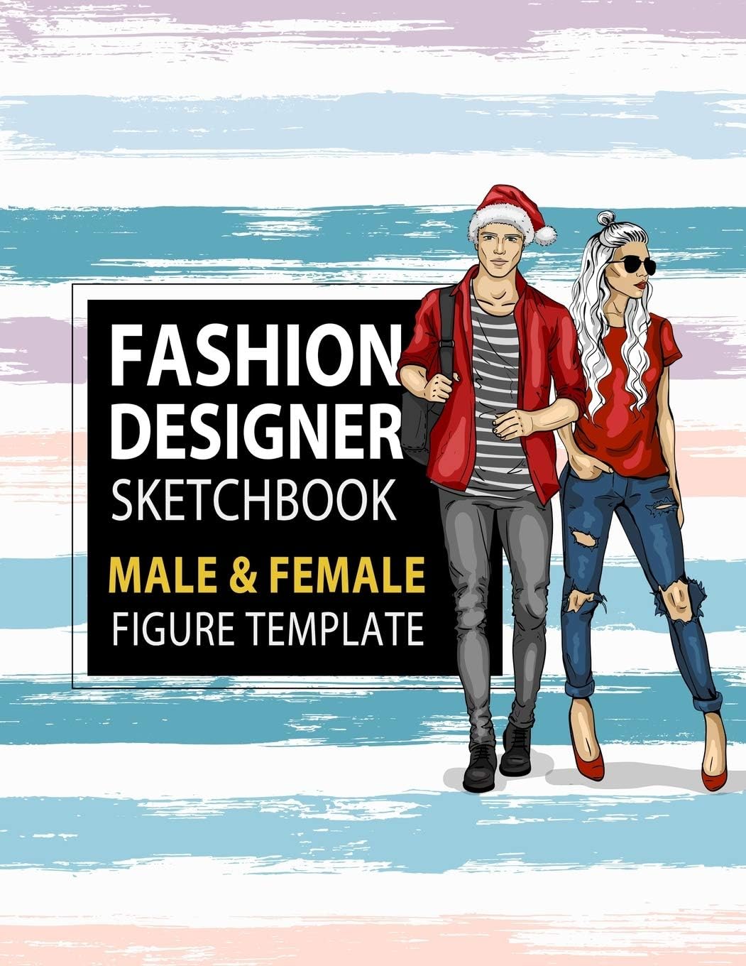 Fashion Sketchbook with Female & Male Figure Template