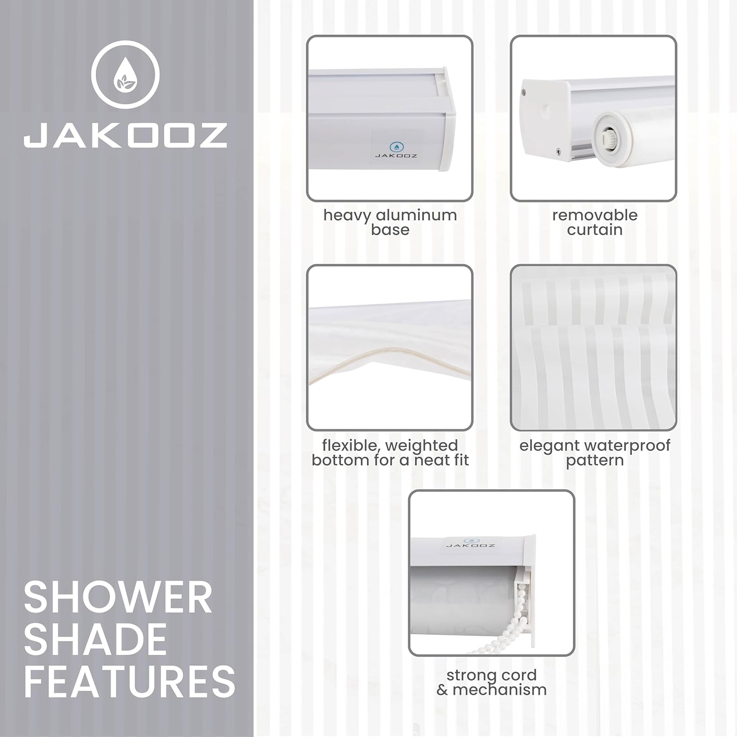 Rollup Shower Curtain for Bathroom. Waterproof, 100% PEVA, Heavy Duty Ceiling Mounted Shower Curtain Roller Blind for Bathtub. No Rods, No Hooks, No Rings! (56x95) (Wave) Rollup Shower Curtain for Bathroom. Waterproof, 100% PEVA, Heavy Duty Ceiling Mounted Shower Curtain Roller Blind for Bathtub. No Rods, No Hooks, No Rings! (56x95) (Wave)
