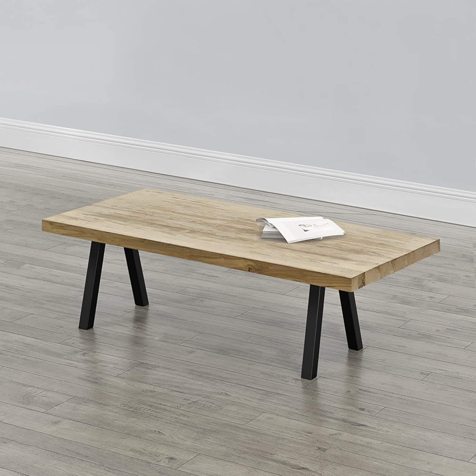 [en.casa] Tischbeine Mariager Möbelfüße 2 Stück Tischgestell für Sitzbank Couchtisch Metall Schwarz 2 x Tischfüße 40 x 37.5 cm Bankgestell Stahl