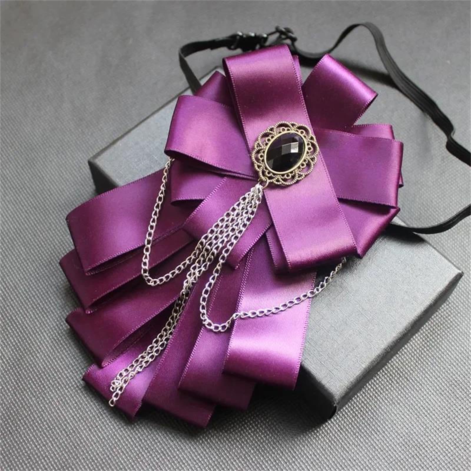 HLTYGWX Damen Herren Punk-Stil Quaste Fliege Brosche Strass Legierung Krawatte für Bräutigam Hochzeit weißes Hemd