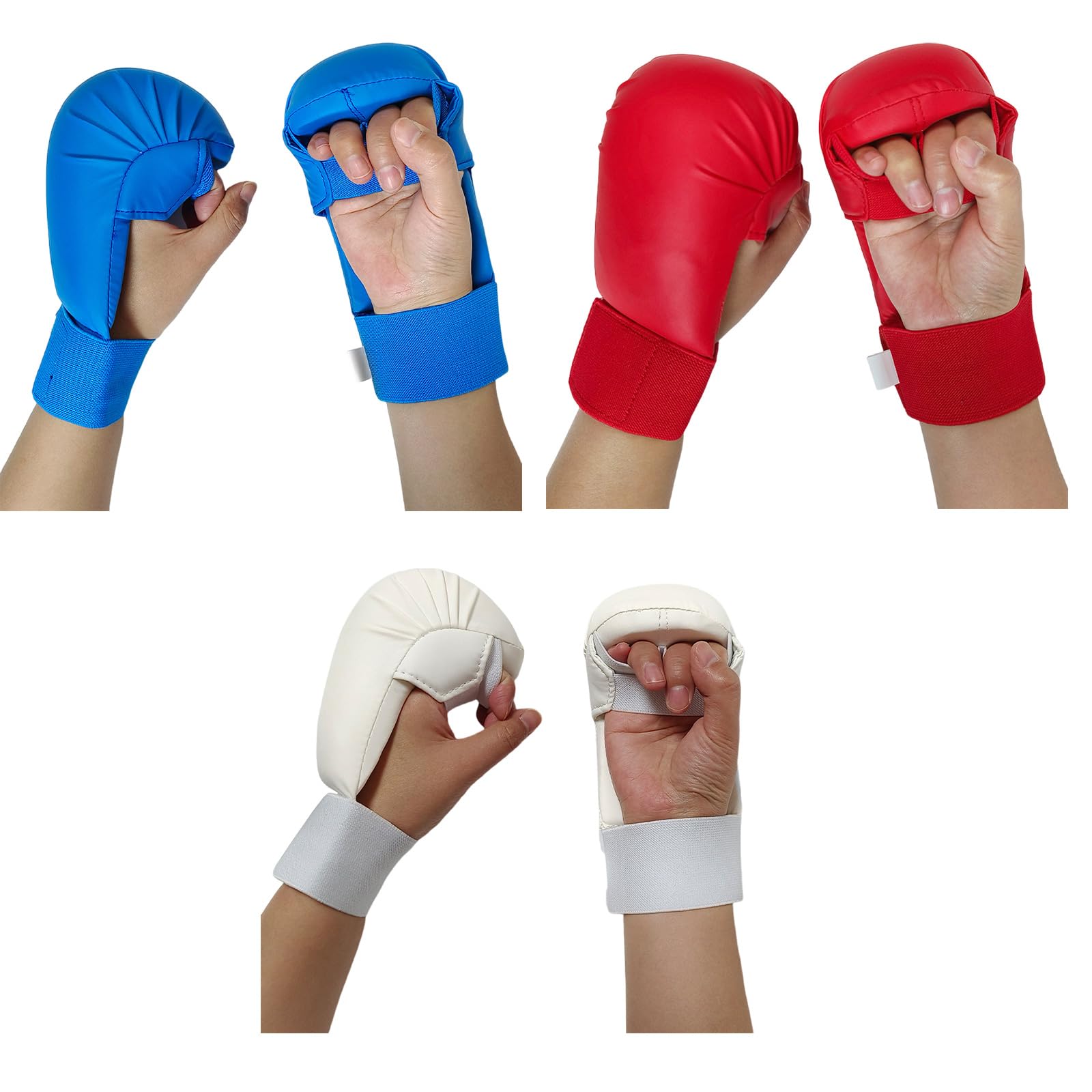 Guanti da karate unisex imbottiti in schiuma, guanti protettivi da allenamento, kick boxing, sparring, imbottitura in schiuma PU per arti marziali