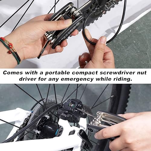 Miniatura 4 de Kit de herramientas de reparación de bicicletas, herramienta multifunción 16 en 1 con llave hexagonal y destornillador, multiherramienta portátil
