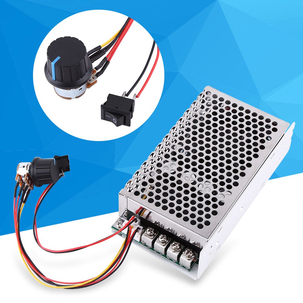 Walfront PWM Régulateur de Vitesse DC 10-50V 3000W 100A Interrupteur Avant Arrière pour Moteur à Grand Courant Continu