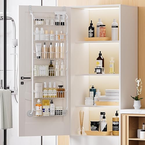 Miniatura 8 de Delamu Organizador de despensa para puerta, organizador de metal resistente sobre la puerta, organizador de puerta de despensa de 6 niveles para una