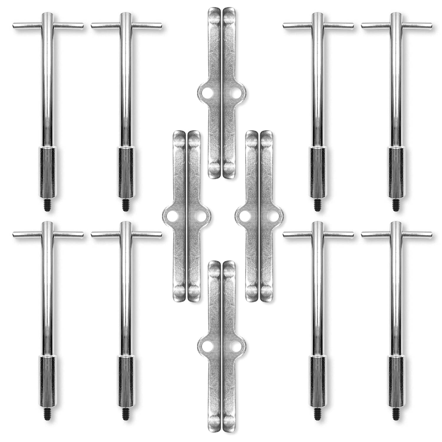 Baiann Valve Cover T-Bar Set of W/Chrome Valve Spreaders Set of 8 Silver 283 Valve Covers Bolts for Chevy 350 1958-1986 Small Block