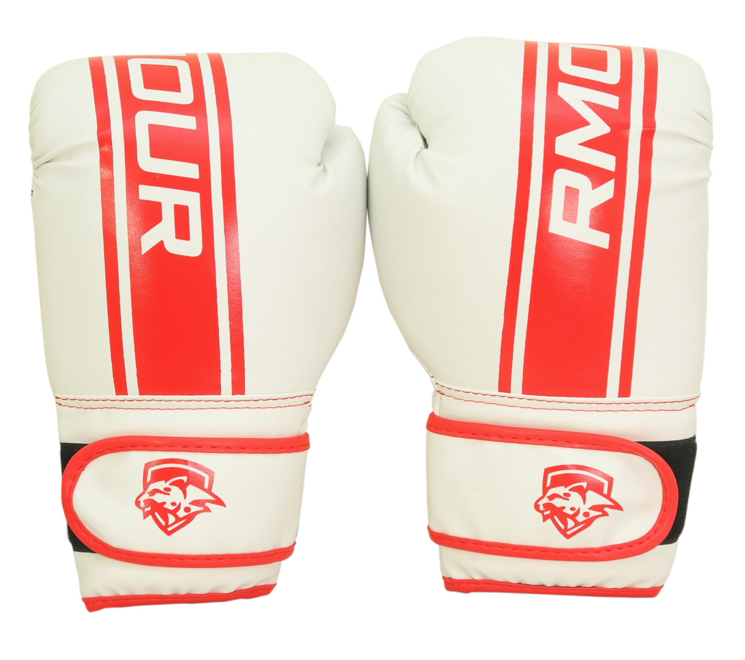 RMOUR Boxing Gloves for Training & Muay Thai | Maya Hide Leather Gloves for Sparring, Kickboxing, Fighting, Punch Bags, Double End Speed Ball & Focus Pads Punching (White/Red, 14oz)-image-40
