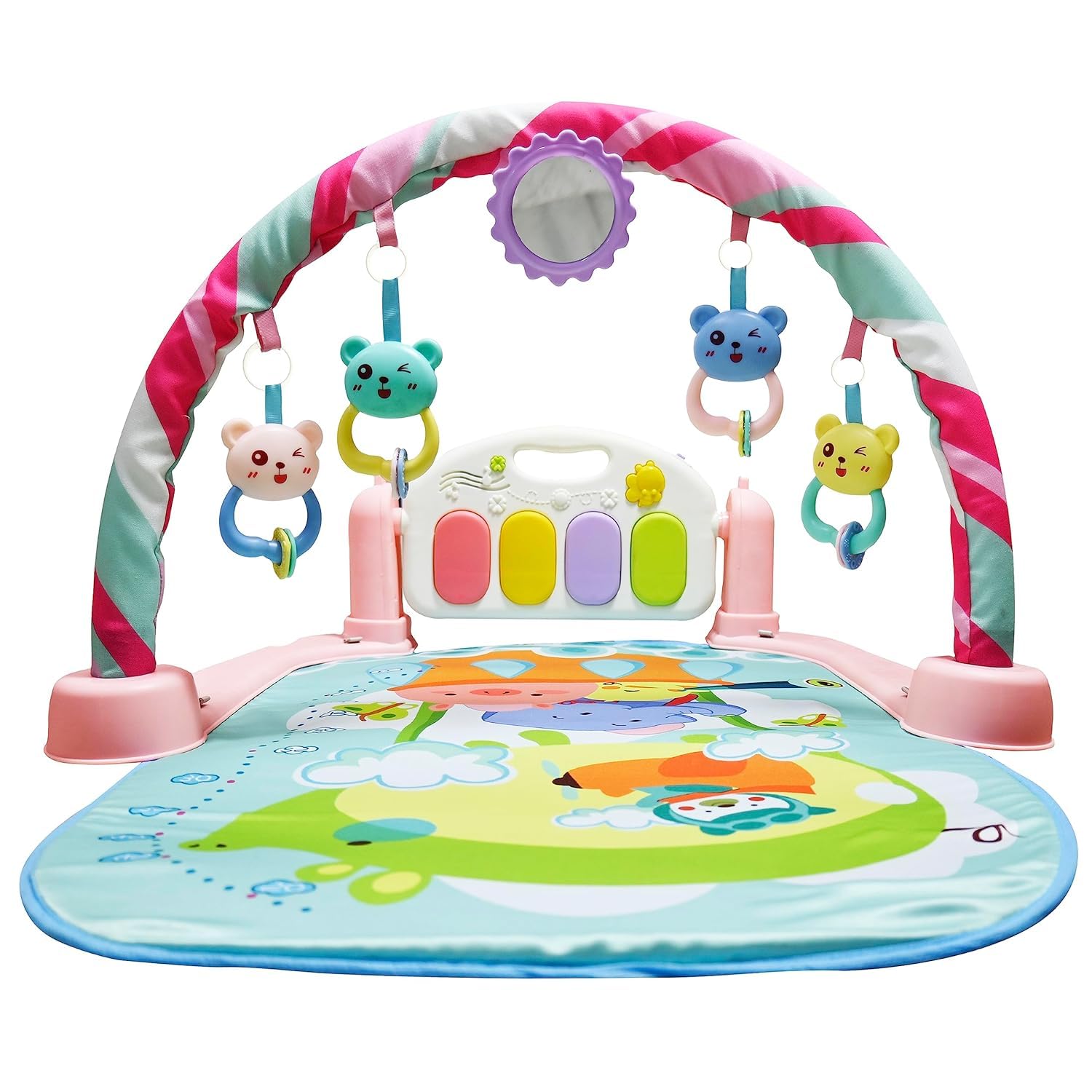 KESI Ornaments Baby Piano Play Mat for Newborns & Infants|Kick and Play Musical Gym with Lights & Sounds|Tummy Time Activity Mat with Hanging Toys| Foldable & Non-Toxic Baby Play Gym for Boys & Girls - Image 6 thumbnail