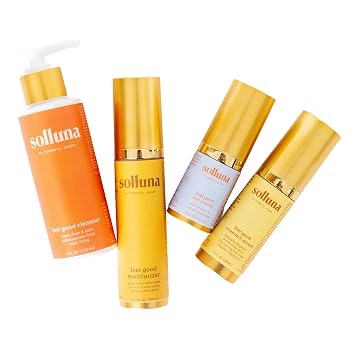 by Kimberly Snyder Feel Good Skincare System Vitamin C Serum, Eye Cream, Cleanser & Moisturizer Vegan Skincare with Anti-Aging Ingredients, Plant Extracts & Floral Hydrosols