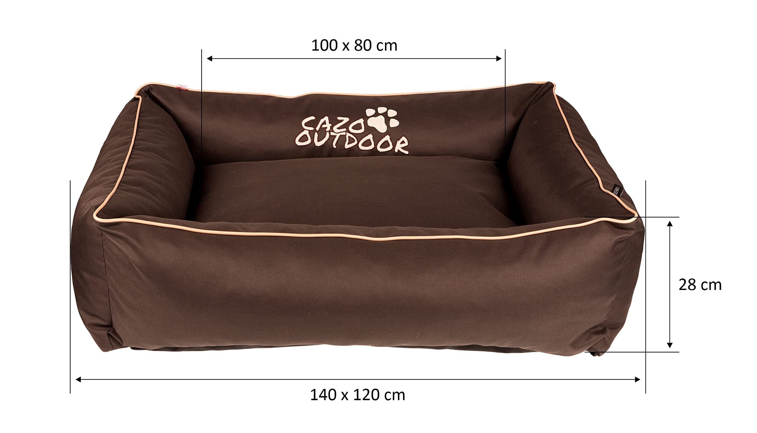 Wodoodporne Legowisko CAZO Outdoor dla psa, 140x120cm, rozmiar XXL, kolor brązowy, L1702/E