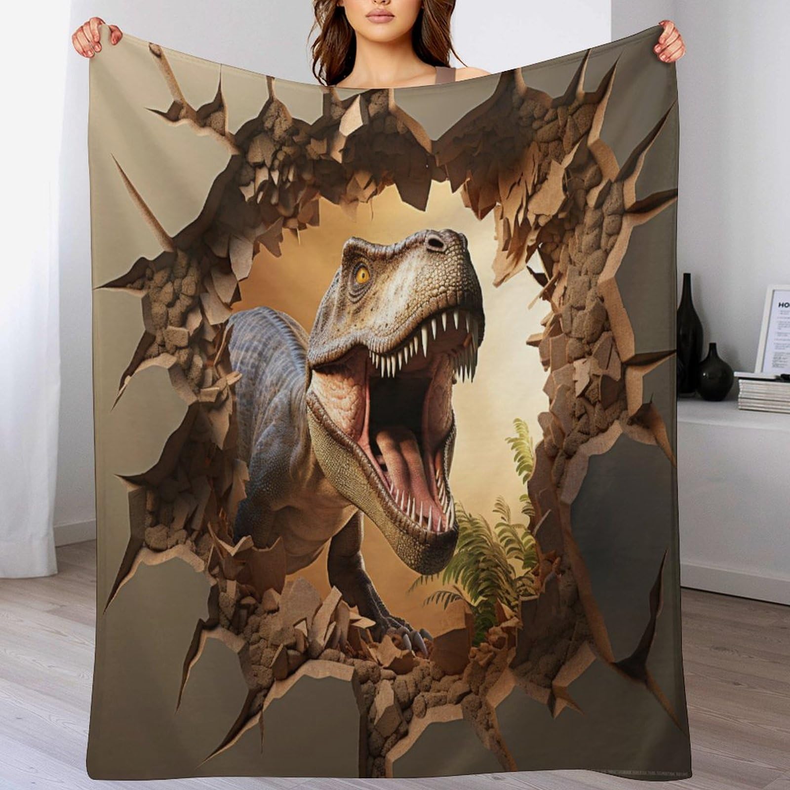 Couverture Tyrannosaurus Rex en flanelle douce, cadeau idéal enfant