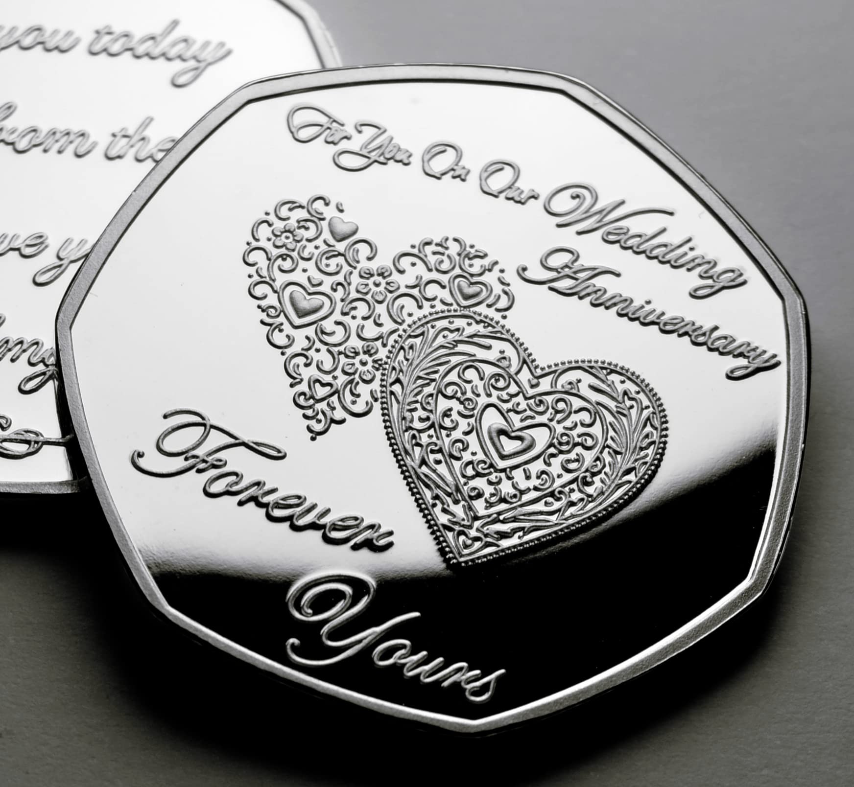 The Commemorative Coin Company For You On Our WEDDING ANNIVERSARY .999 Silver Commemorative. Forever Yours. Husband/Wife. Gift/Present