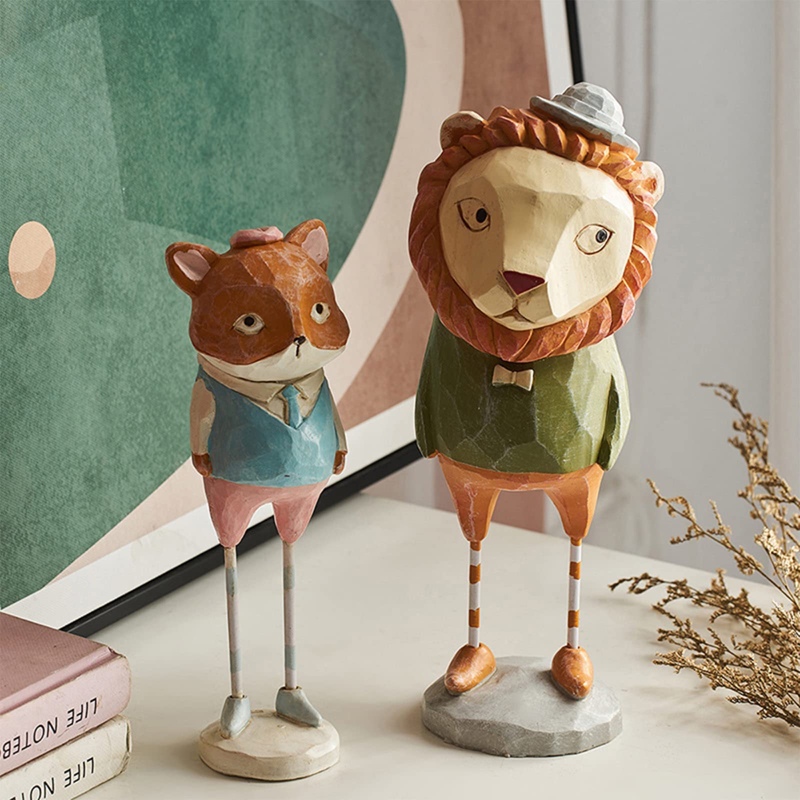 Amazon.co.jp: フォックス 置物 足の長いキツネ インテリア雑貨