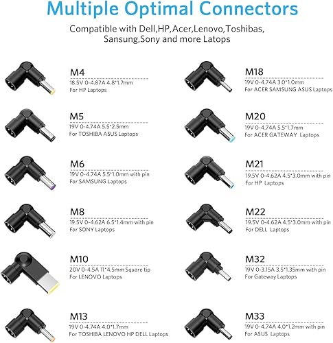 Miniatura 9 de Adaptador de corriente universal de 90 W para HP Compaq Dell Acer Asus Toshiba IBM Lenovo Samsung Sony Fujitsu Gateway Notebook Ultrabook