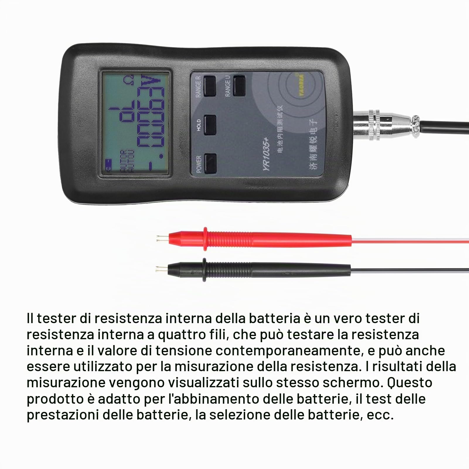 Strumento per test di resistenza interna della batteria al litio YR1035 ad alta precisione veloce Gruppo per veicoli elettrici 100 V
