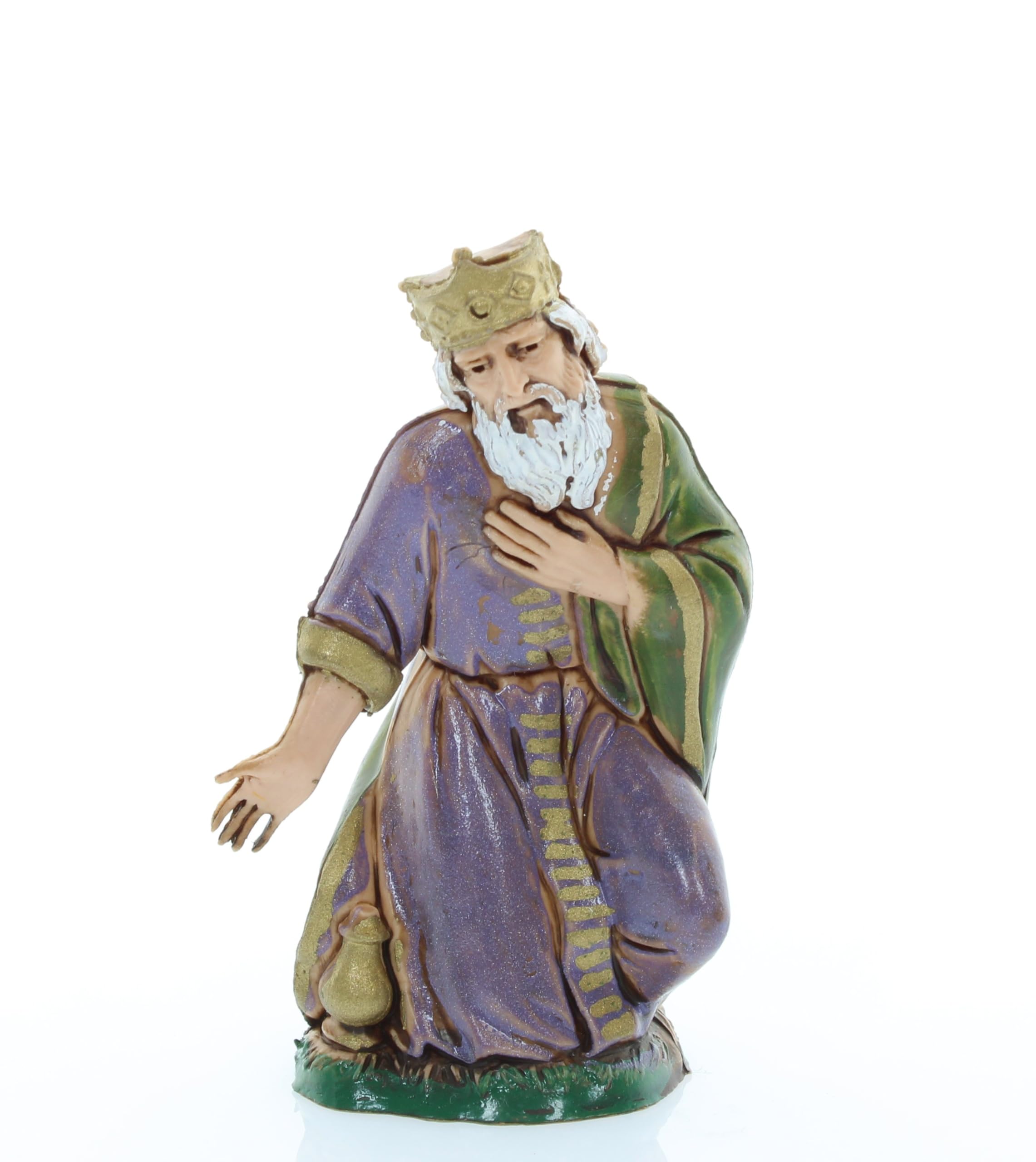 Moranduzzo Tris Rois Mages pour Crèche de 10 Cm Échelle 1:20 - Figurines de Crèche Indestructibles - Style 700', Peinture Finition à la Main, Produit Officiel, Fabriqué en Italie, Sculpteur M. Landi