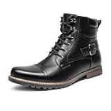 Men's Motorcycle Combat Boots Zipper Biker Boot