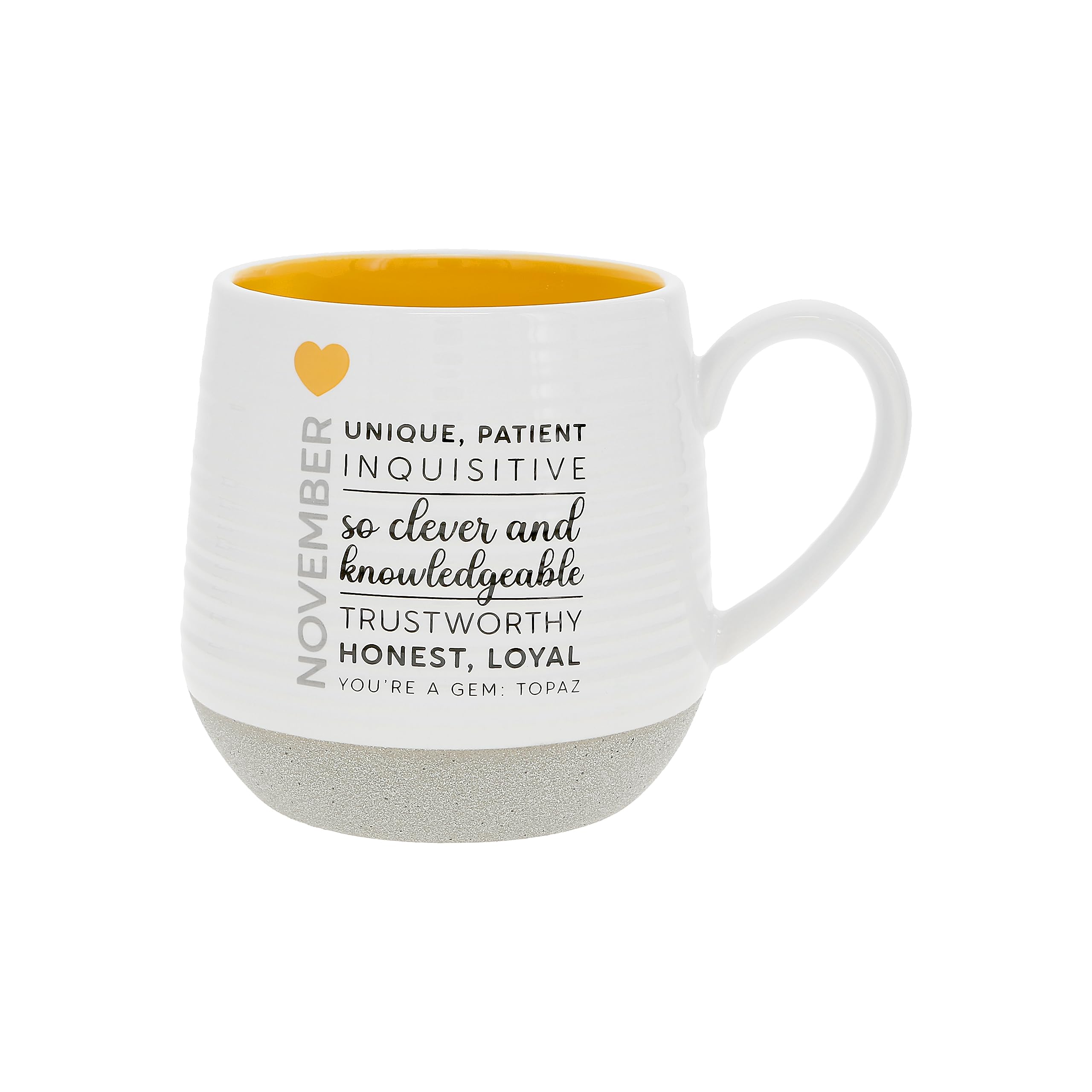 Pavilion - November 17 oz. Mug, Astrology gifts, Stoneware Ceramic Coffee Mug with Astrological Sign, Novelty Coffee Cup with Star Signs, Zodiac Gifts For Women and Men, Fun Gifts For Friends, Yellow