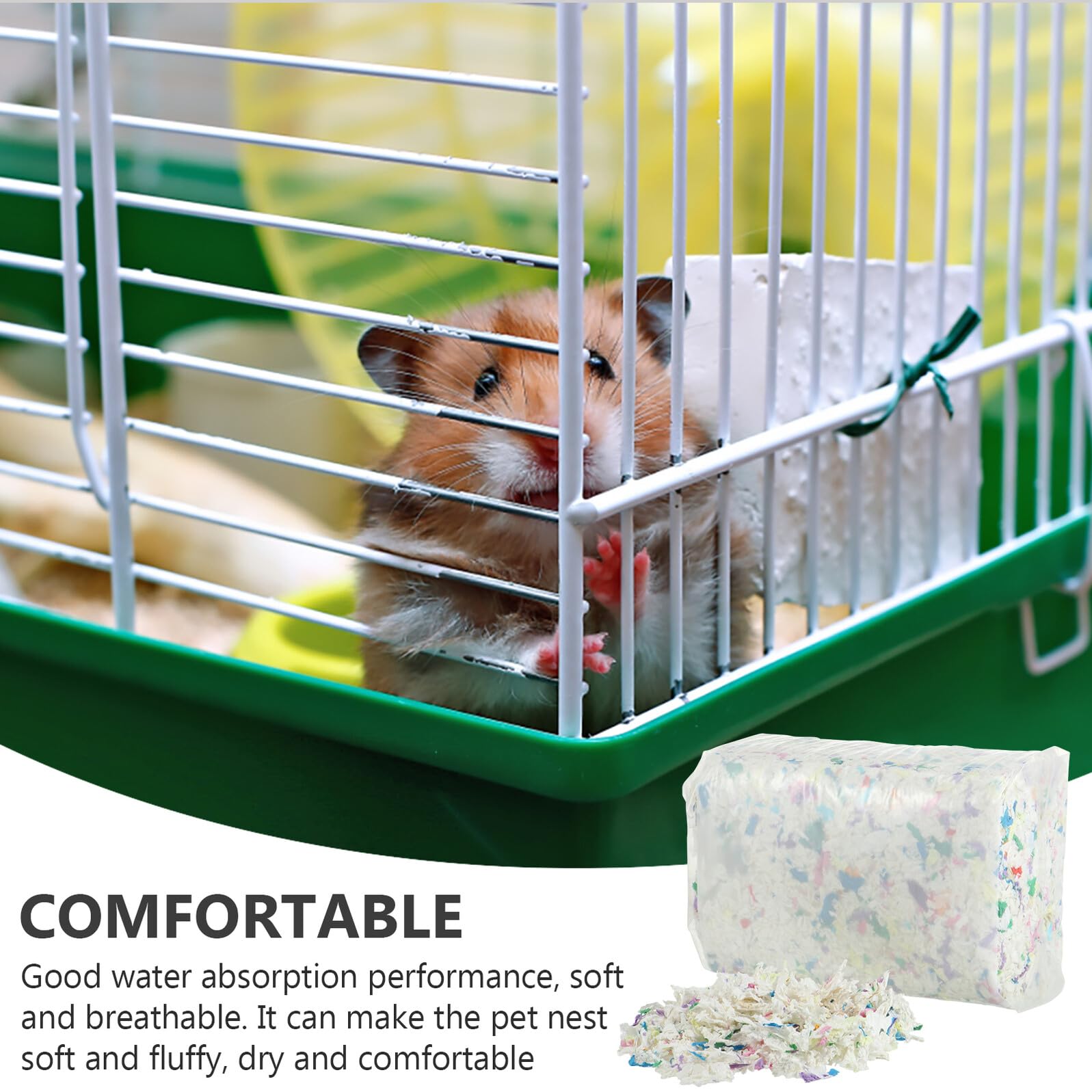 ORFOFE Rivestimento Assorbente per Gabbia Criceti e Piccoli Animali in Carta 450g, Previene Odori e Sporco, per Habitat di Topi e Animali Domestici