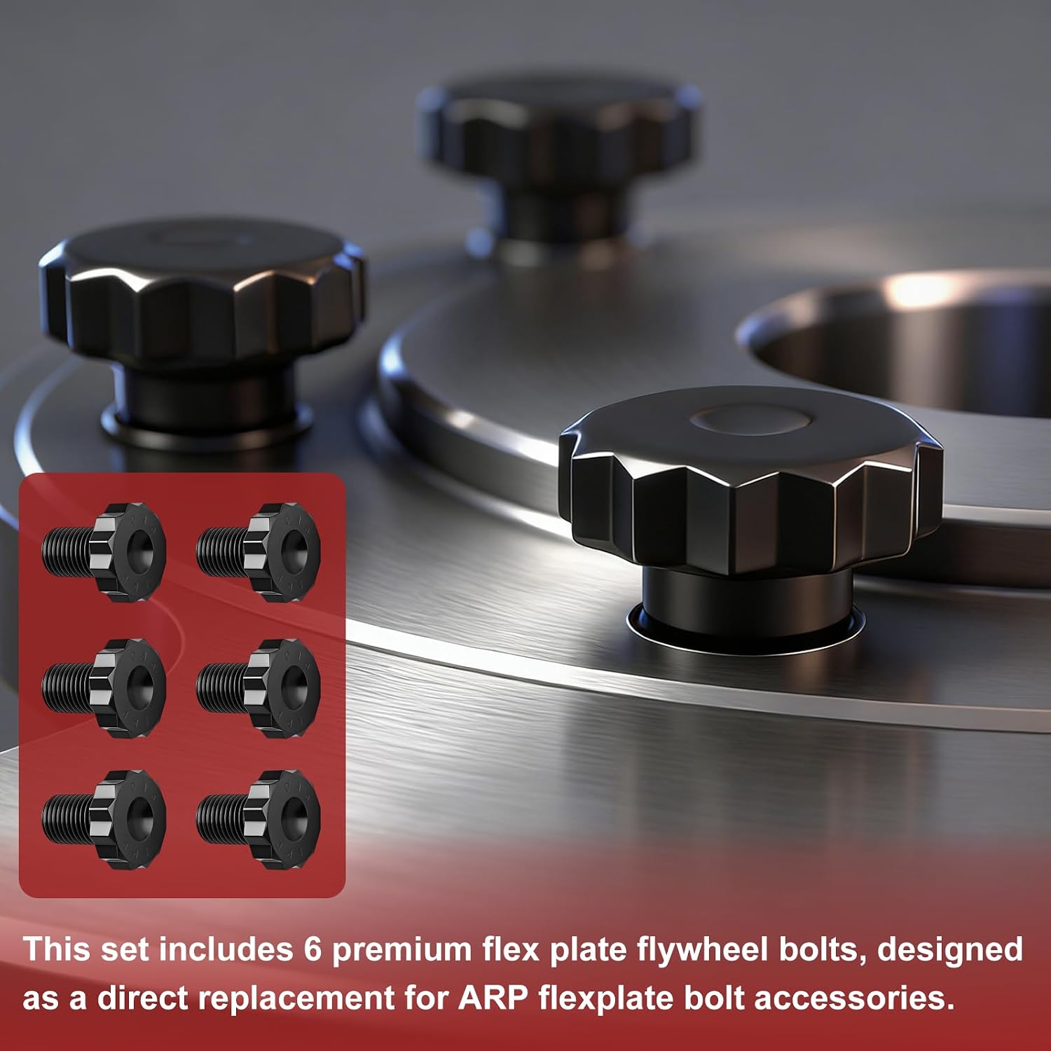 2002902 Flywheel & Flexplate Bolts Kit for ARP Automatic Transmission Flywheel Bolts,Universal Ford V6 / V8, 0.680 in Long,7/16-20 in Thread, 6Pcs