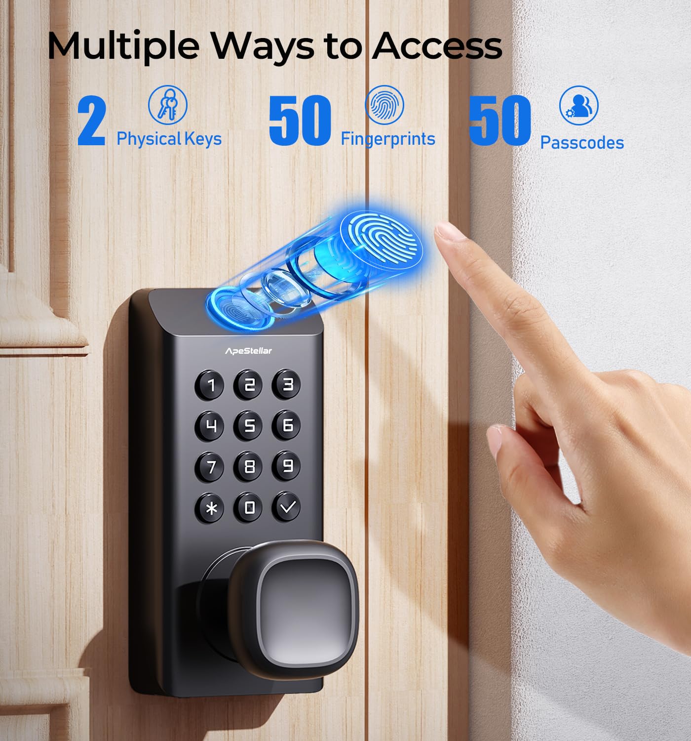Fingerprint Keyless Door Lock - Keypad & Secure Entry -3