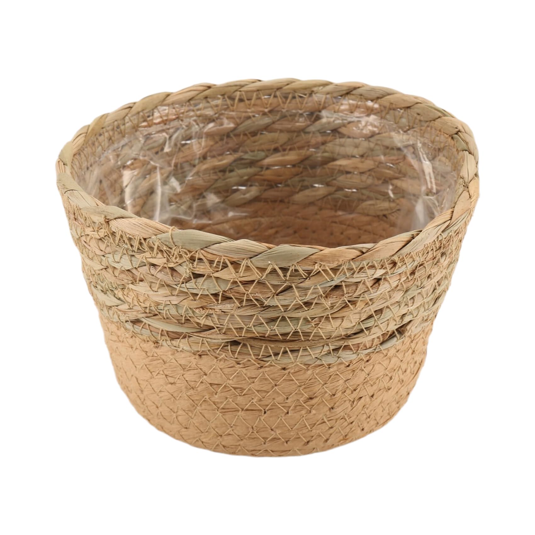 Kopinma Woven Planter Basket, Straw Weaving Flower Plant Pot, Rattan Flowerpot with Waterproof Layer