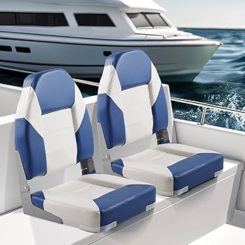 さーし VEVOR High Back Folding Boat Seats with Thickened Padding