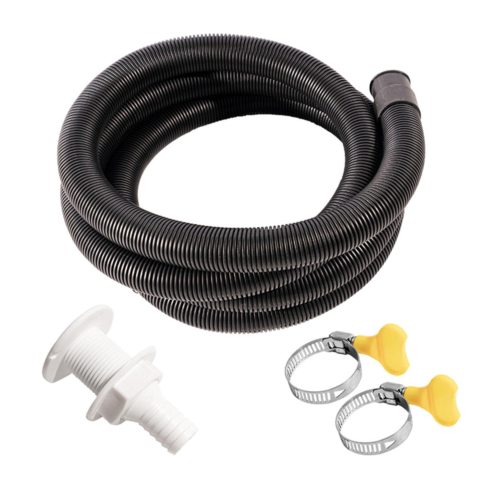 MagiDeal Bilge Pump Hose Installation Kit 6.6 FT Hose Plumbing Kit Includes 2 Hose Clamps and Thru-Hull Fitting for 3/4 Inch Outlets