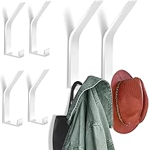Zeawavsl Lot de 6 Patères pour Panneaux Acoustiques, Vis Invisibles, Porte-Manteau Moderne en Noir - Idéal pour Vestes, Manteaux, Vêtements, Foulards, Sacs à Main et Plus (White)