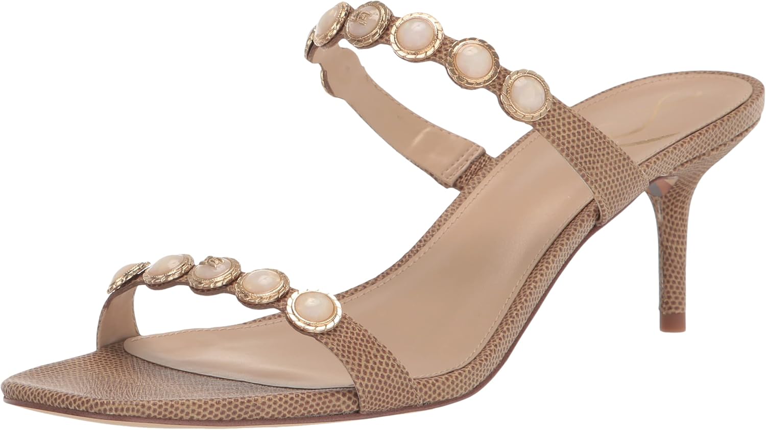 Sam Edelman Women's Palma Heeled Sandal, Chai Cream, 6
