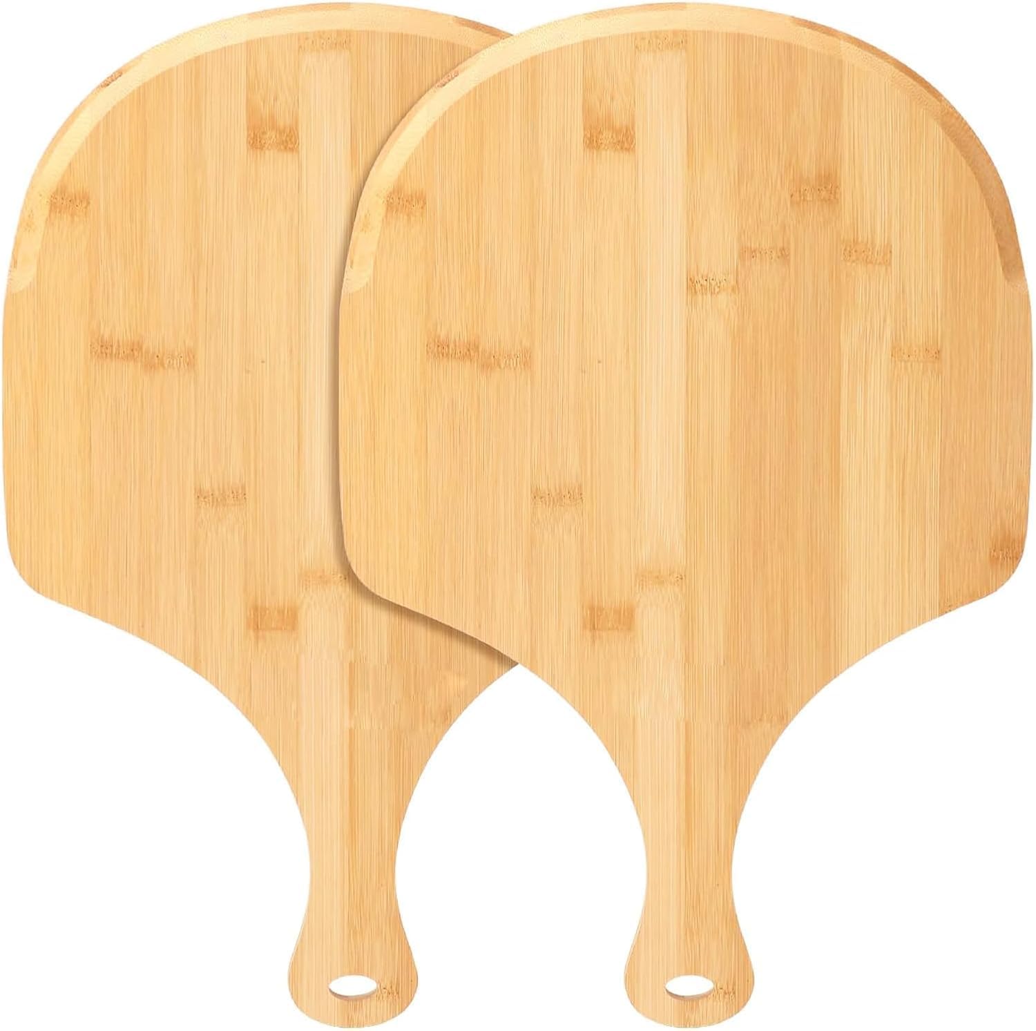 Pelle à pizza en bambou naturel de 35,6 cm : planche élégante lot de 2