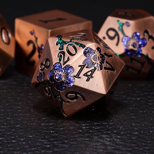 Miniatura 4 de DND - Juego de dados Dungeons and Dragons D20, dados de rayas metálicas con funda de regalo, juegos de dados poliédricos para juegos de mesa, dados