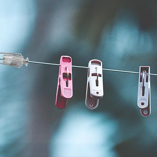 Miniatura 7 de 4 tensores de línea de ropa de metal, tensor de tendedero para cuerda y poleas, herramienta ajustada de aluminio para exteriores, patio, balcón