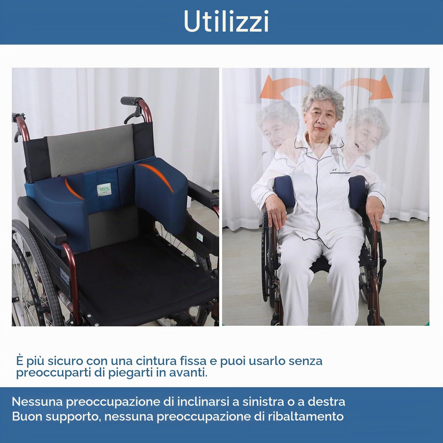 Cuscino Di Supporto Laterale Per Le Sedie A Rotelle, Cuscino Lombare Per Sedia A Rotelle, Cuscini A Cuneo Cuscino Ortopedico Per Letti Di Ospedale, Regolabile Per Anziani