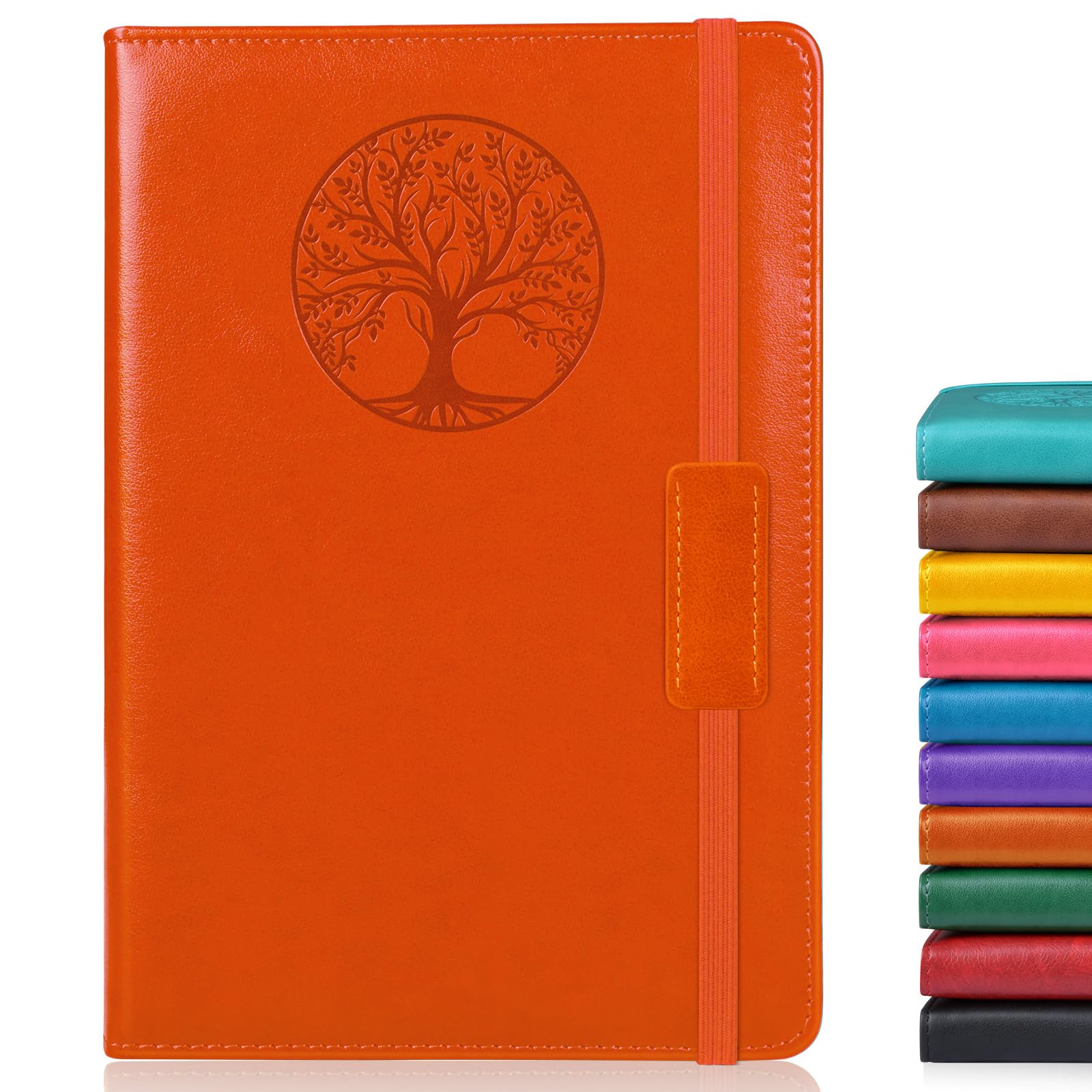 Lined Journal Notebook for Women Men,256 Pages A5 Hardcover Leather Journals for Writing,Travel,Business,Work & School,College Ruled Notebooks for Note Taking,Diary Notepad 5.7"×8.3" orange