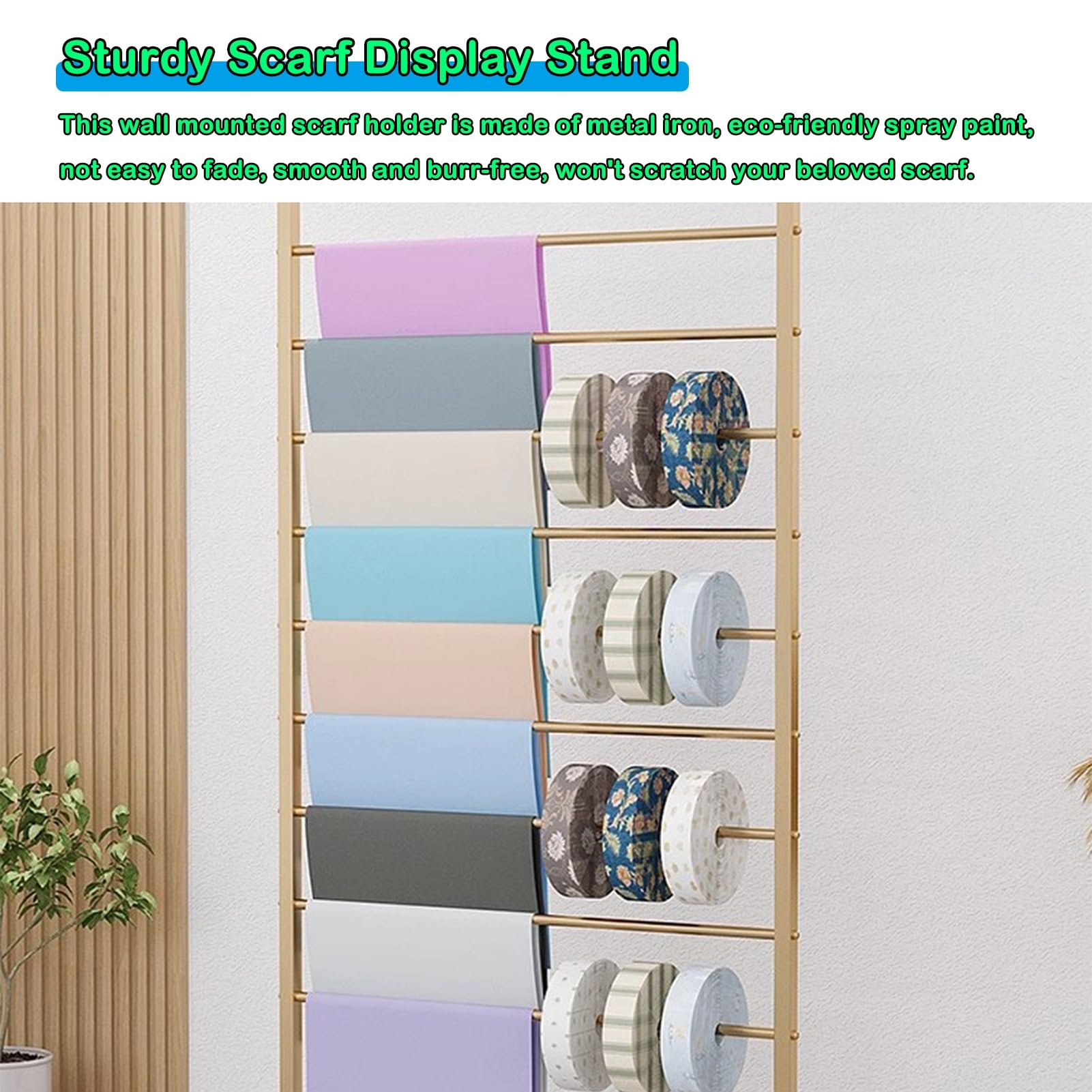 Perchas para bufandas de doble cara, organizador independiente y antideslizante para minoristas, manualidades, toallas, hiyabs, pantalones, estante de almacenamiento de cinta y estante para corbatas