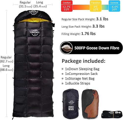 Miniatura 2 de Saco de dormir de 0 a 20 grados F para adultos, saco de dormir de fibra de plumón de 4 estaciones para mochileros, campamento, relleno de fibra de
