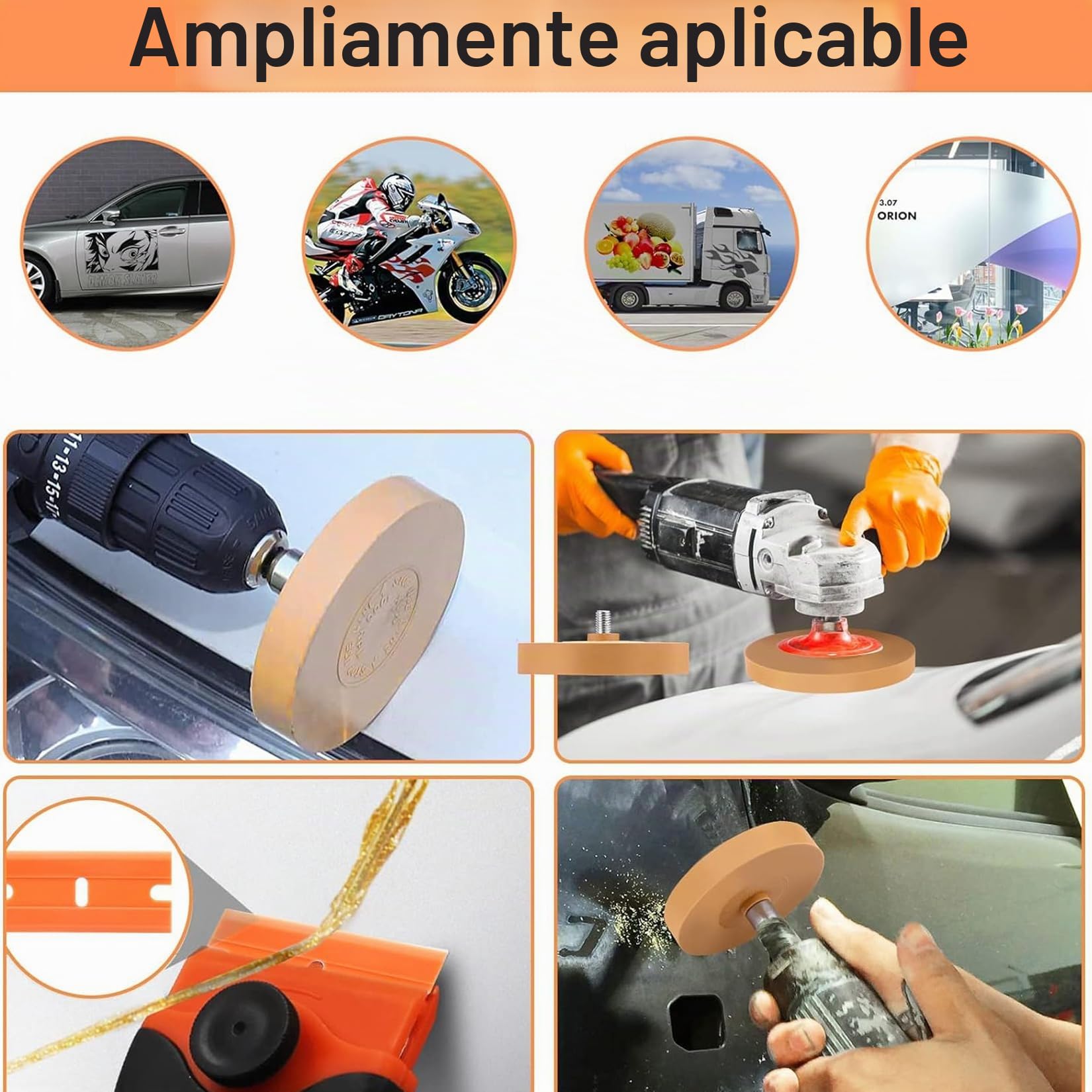 Borrador Calcomanía 2 Piezas Removedor de Calcomanías de Vinilo para Ruedas con Adaptador de Taladro con Adaptador de Taladro para Retirar Quita Pegamento Adhesivo y Pegatinas