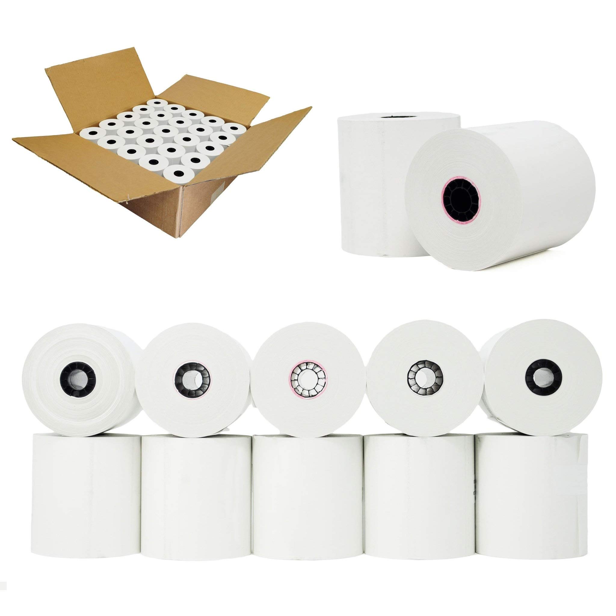Thermopapier 80/80m/12, 50 Stück, 80mm, 80m lang, Bonrollen für Thermodrucker