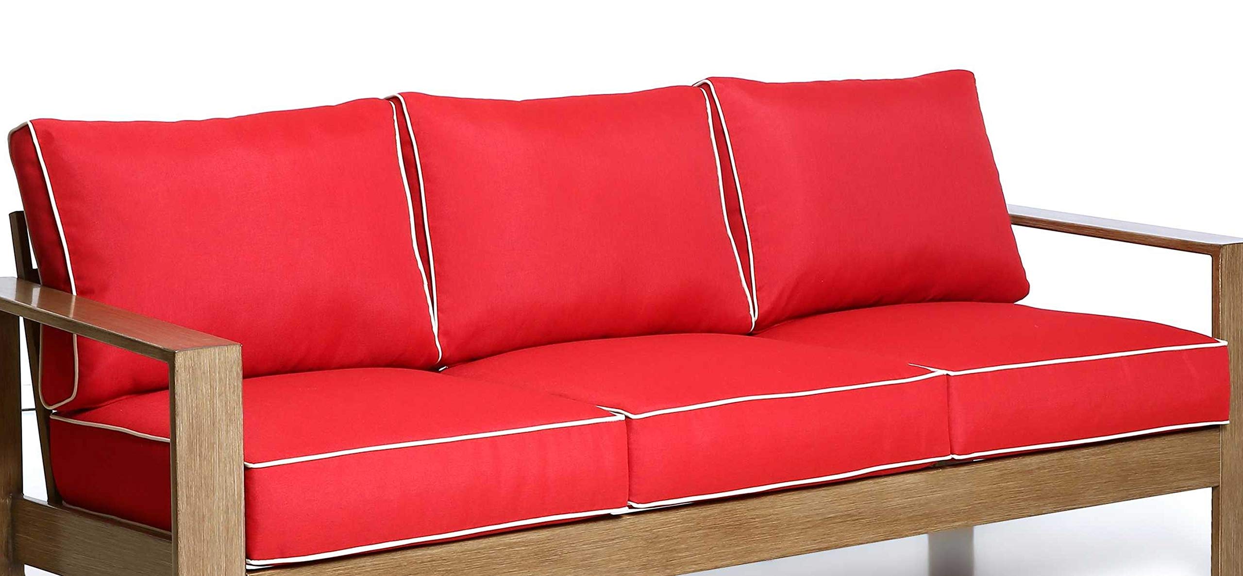 Photo 1 of ***INCOMPLETE***CUSHIONS ONLY***
Creative Living Red-3Cushion Sofa Cushions,Deep Seat Cushion & Pillow for Outdoor, 6 Piece Set, Red Sofa Red