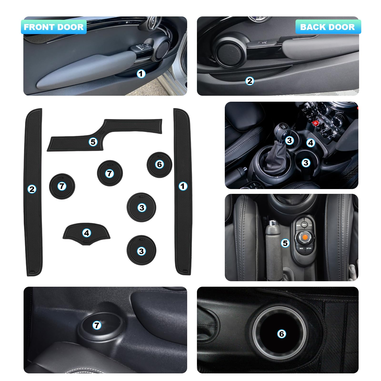 Gummi-Fußmatten passend für Mini One/Cooper 2-türer ab 2014 (F56) AZUGA Gummi-Fußmatten passend für Mini One/Cooper 2-türer ab 2014 (F56) AZUGA