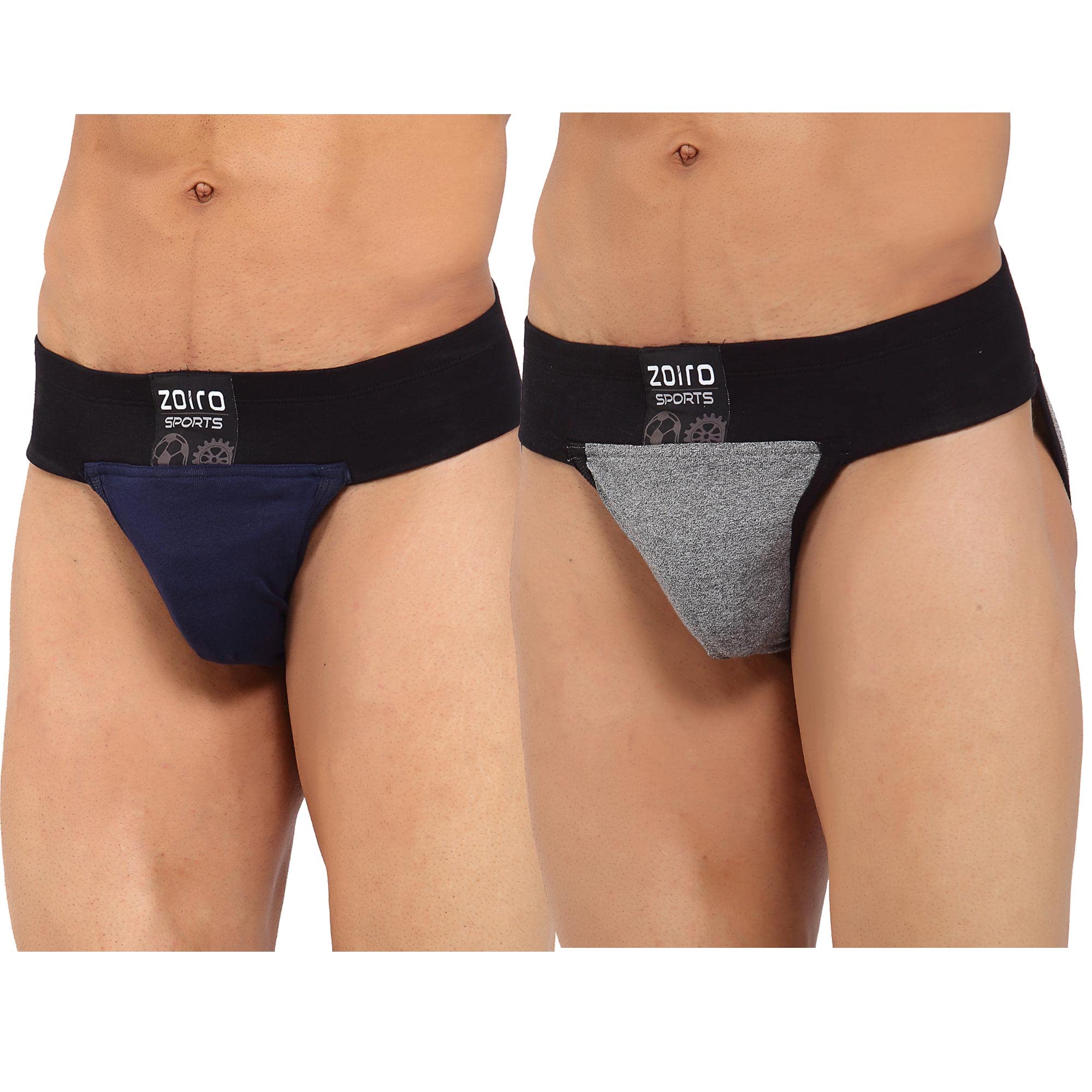 Men's Cotton Spandex Gym Supporter Brief Innerwear Pack of 2 |Colours May Vary-image-13