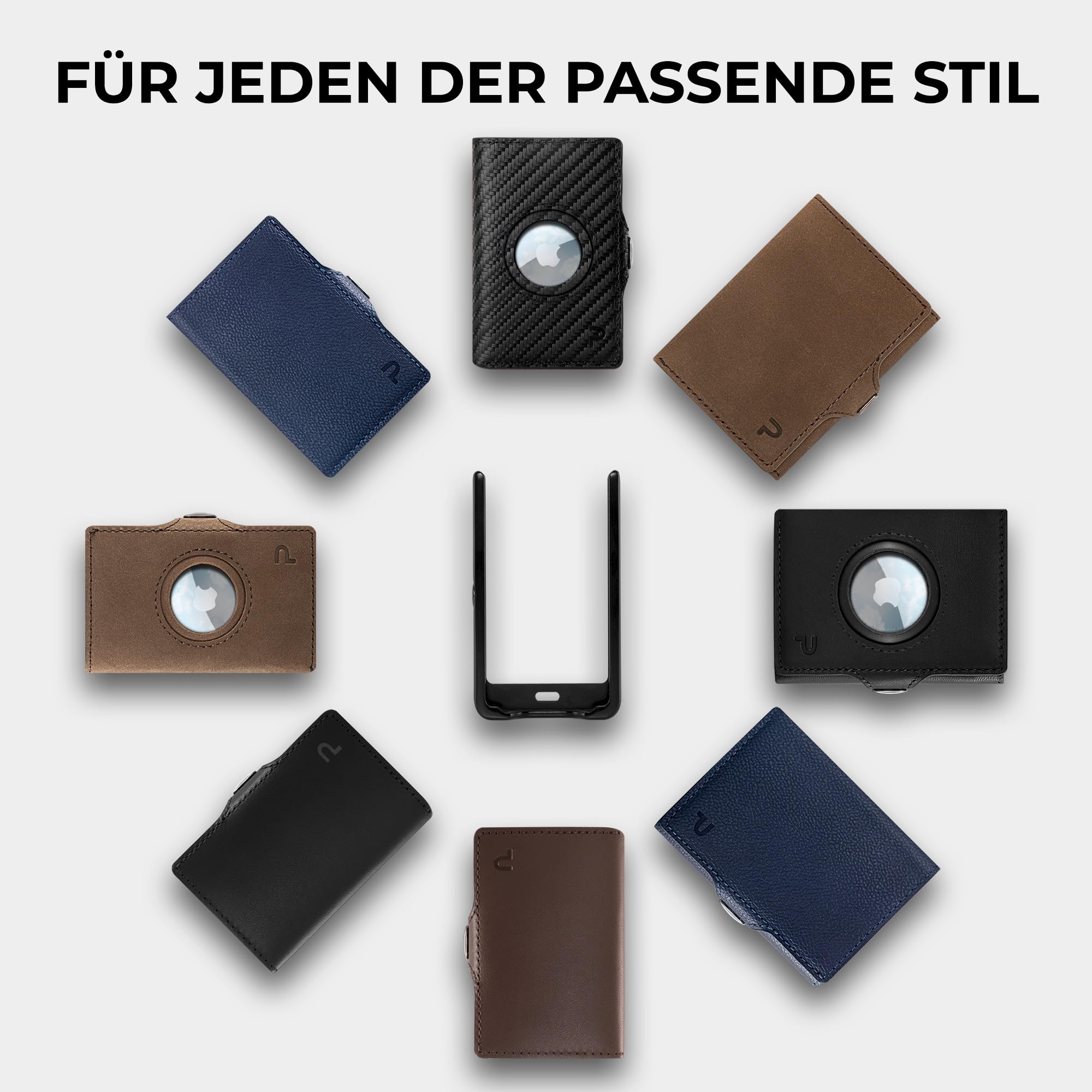Bargeld-Tasche AirTag Erweiterung mit Münzfach für bestehendes KLIK Slim Wallet, Zusatz Austausch-Cover für Kartenhalter oder als Add-On mit RFID-Schutz