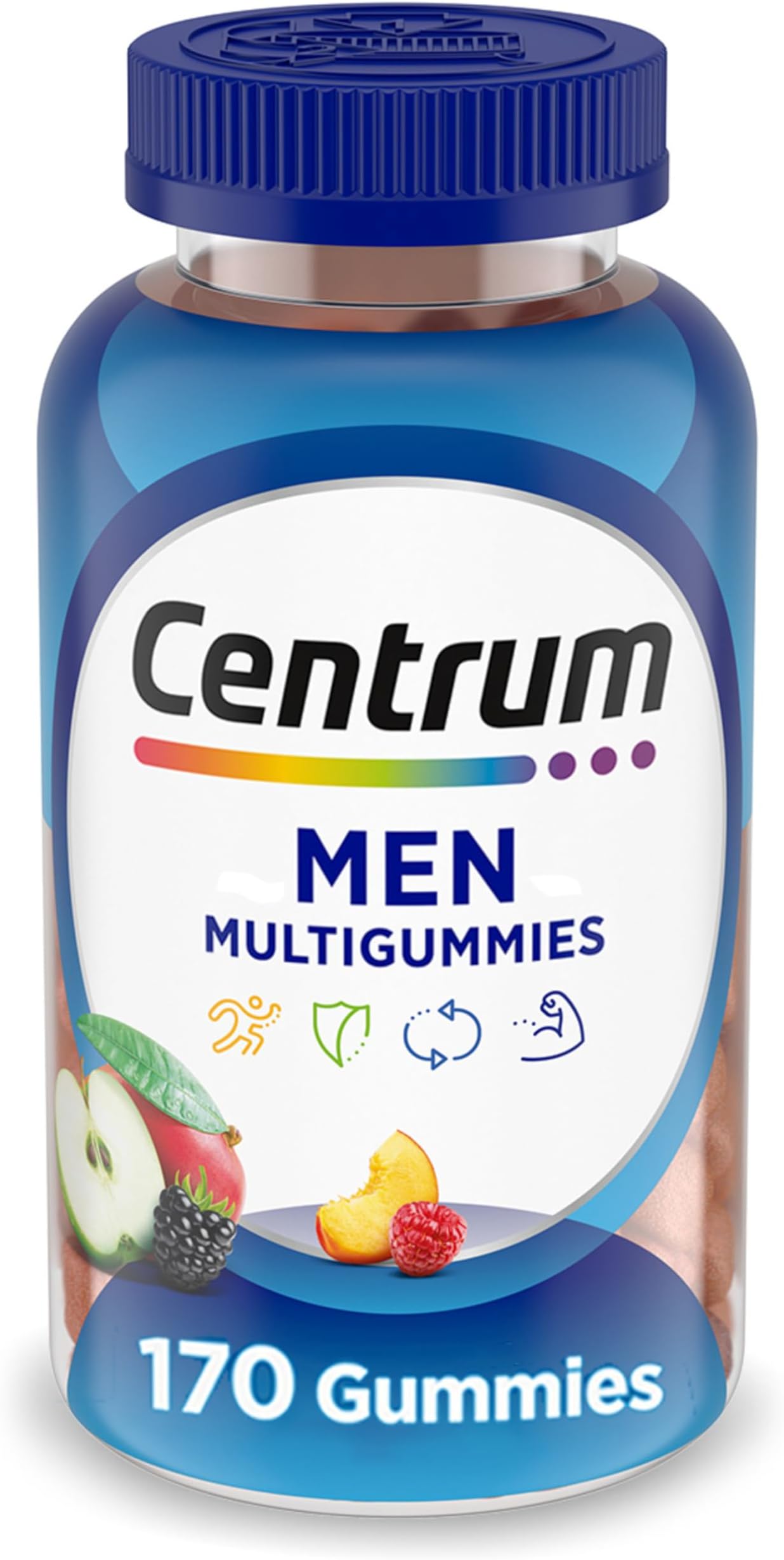 MultiGummies Gummy Multivitamin for Men, Multivitamin/Multimineral Supplement with Selenium, Antioxidants and Vitamin D3, Assorted Fruit Flavor - 170 Count